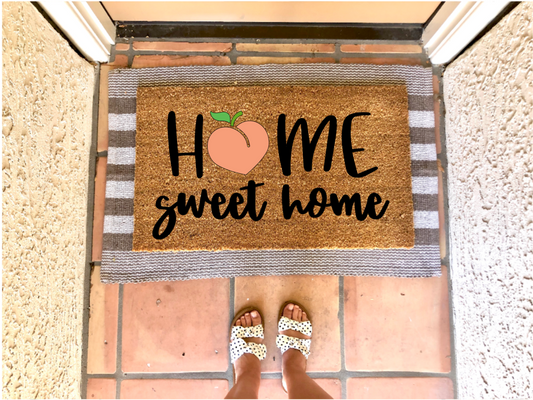 Home Sweet Home Peach Summer Doormat