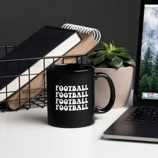 Retro Football Black Mug, football lover, football season