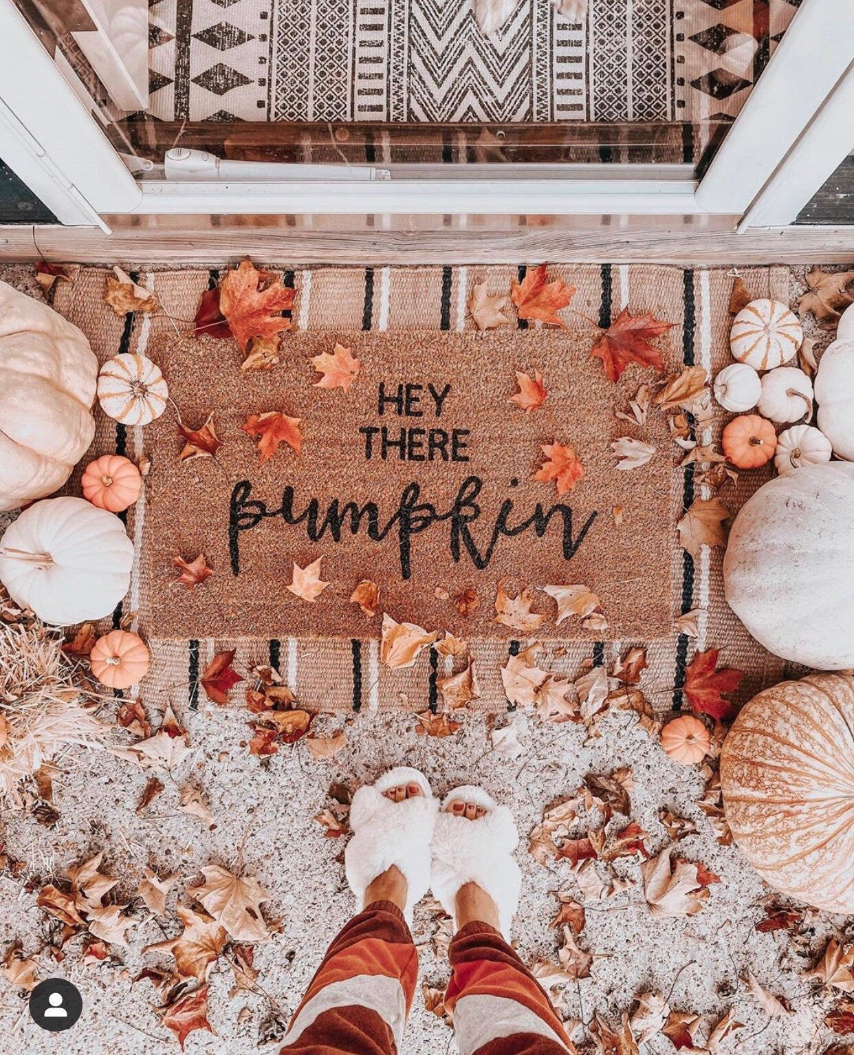 Hey There Pumpkin Doormat | Fall Welcome Mat | Cute Autumn Front Porch Decor | Pumpkin Doormat | Outdoor Fall Door Mat | Rustic Fall Decor
