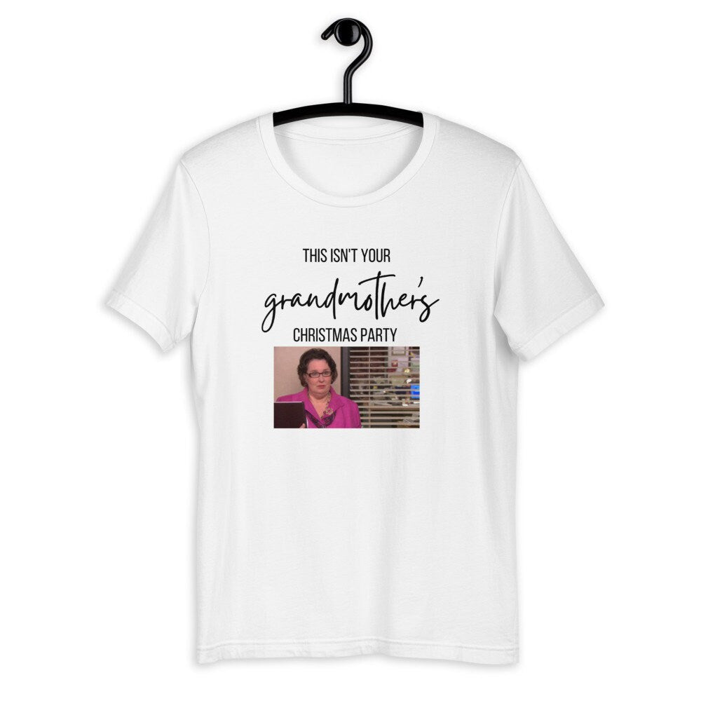 This isnt your grandmothers christmas party Short-Sleeve Unisex T-Shirt, christmas shirt, the office shirt, punny shirt, holiday shirt