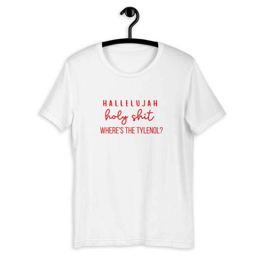 Holy shit where's the Tylenol Short-Sleeve Unisex T-Shirt, christmas shirt, home alone shirt, punny shirt, holiday shirt