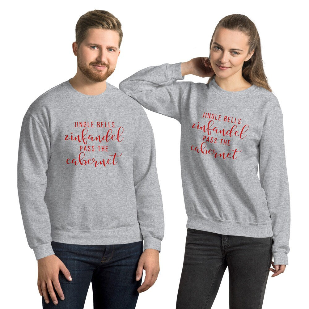 Jingle bells wine Unisex Sweatshirt, christmas shirt, punny shirt, holiday shirt