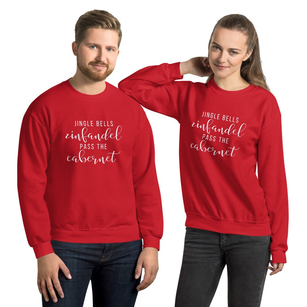 Jingle bells wine Unisex Sweatshirt, christmas shirt, punny shirt, holiday shirt