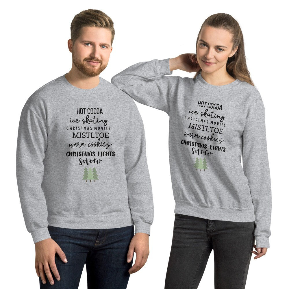 Winter favorites Unisex Sweatshirt, christmas shirt, punny shirt, holiday shirt