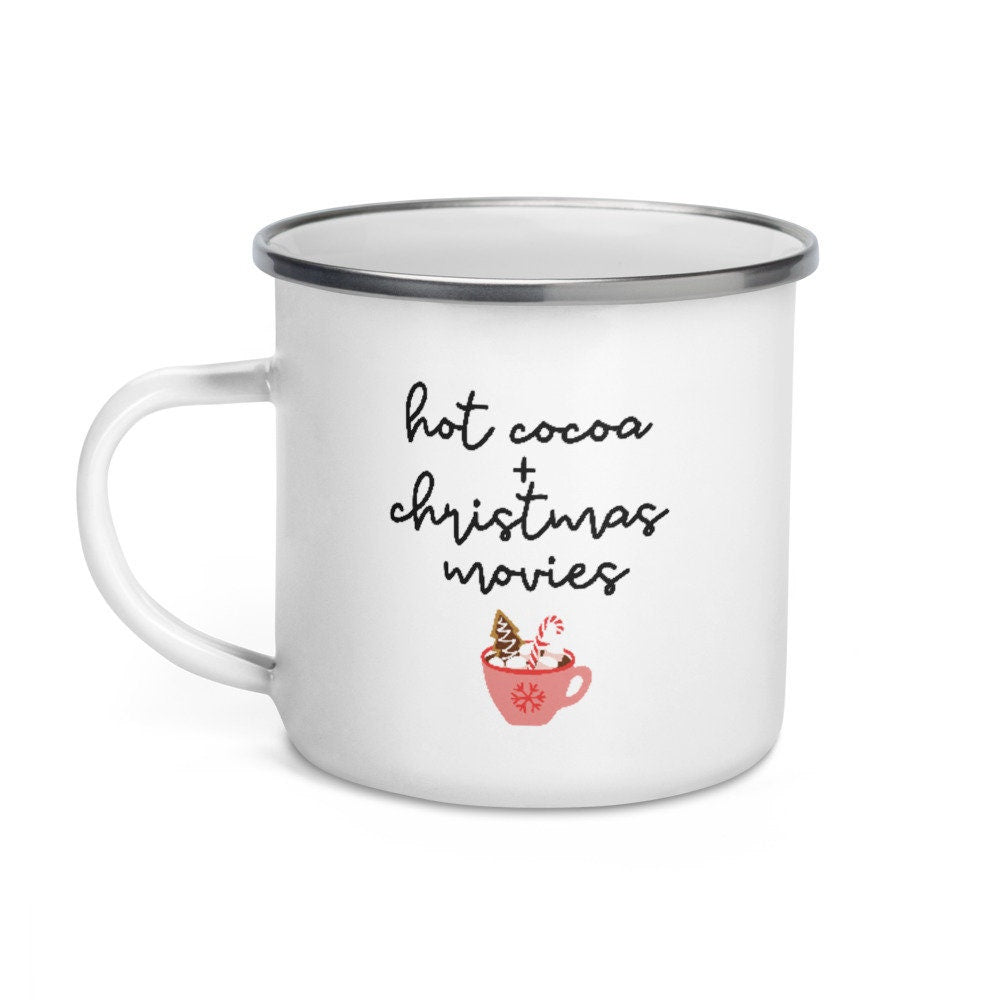 Hot cocoa and christmas movies campfire mug, cute mug, festive mug, christmas mug, punny mug, holiday mug