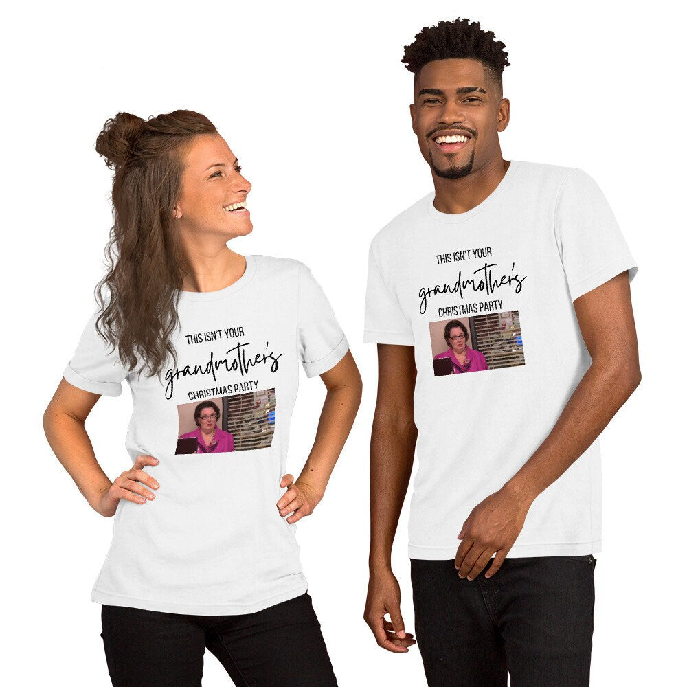This isnt your grandmothers christmas party Short-Sleeve Unisex T-Shirt, christmas shirt, the office shirt, punny shirt, holiday shirt