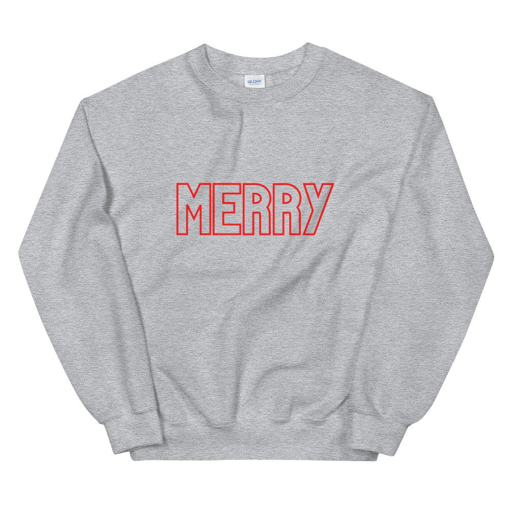 Merry Unisex Sweatshirt, christmas shirt, home alone shirt, punny shirt, holiday shirt