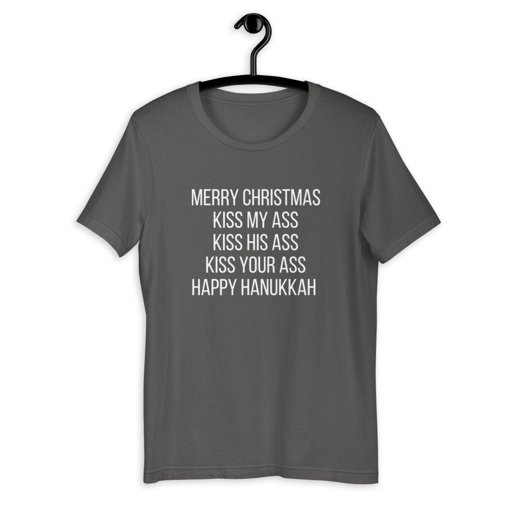 Merry christmas happy Hanukkah Short-Sleeve Unisex T-Shirt, christmas shirt, punny shirt, holiday shirt, christmas vacation