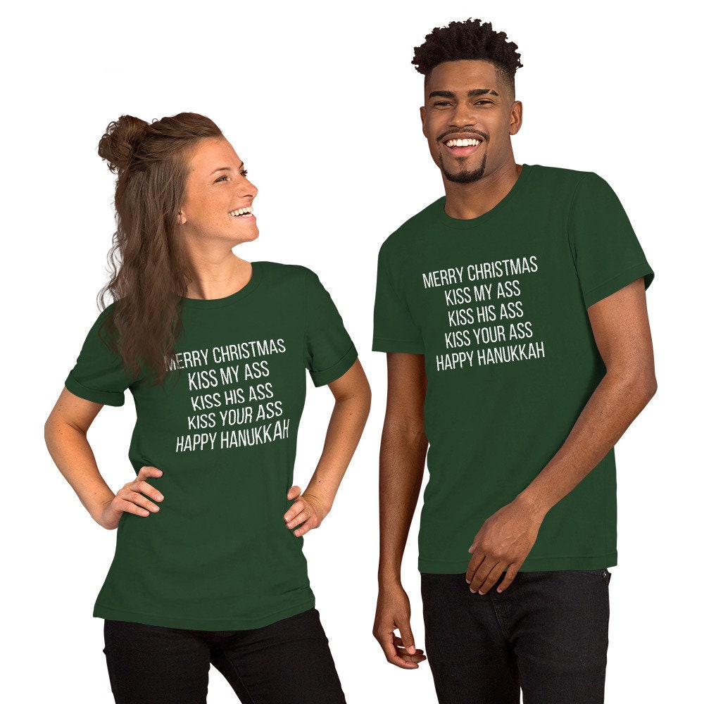 Merry christmas happy Hanukkah Short-Sleeve Unisex T-Shirt, christmas shirt, punny shirt, holiday shirt, christmas vacation