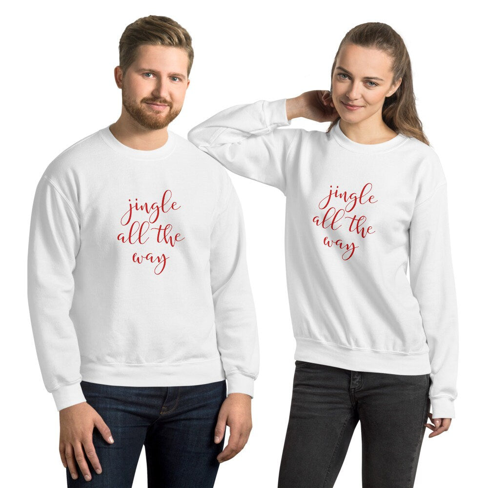 Jingle all the way Unisex Sweatshirt, cute mug, festive mug, christmas mug, punny mug, holiday mug