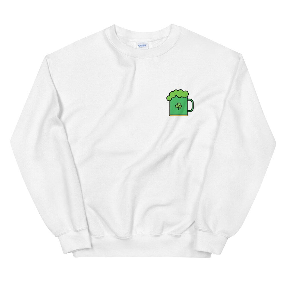 Green Beer Mug Unisex Sweatshirt, st Patricks day, lucky af, cute sweatshirt