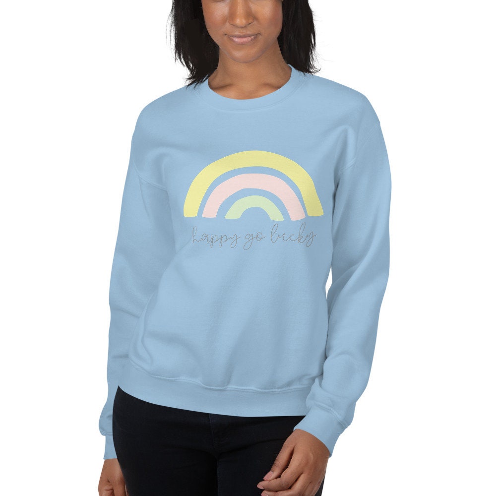 Happy go lucky Unisex Sweatshirt, happy sweatshirt, spring sweatshirt, cute sweatshirt