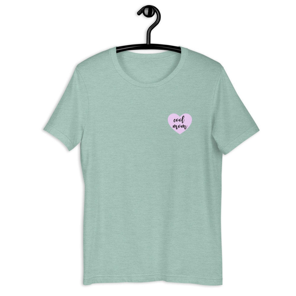 Cool mom Purple Heart Short-Sleeve Unisex T-Shirt, cool mom, mothers day gift, gift for her