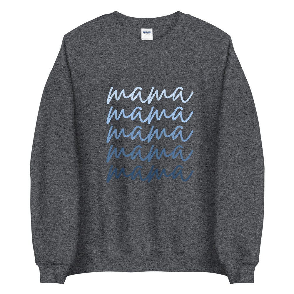 Blue script mama Unisex Sweatshirt, gift for her, mothers day