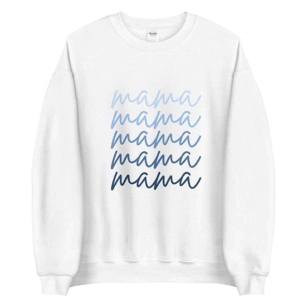 Blue script mama Unisex Sweatshirt, gift for her, mothers day