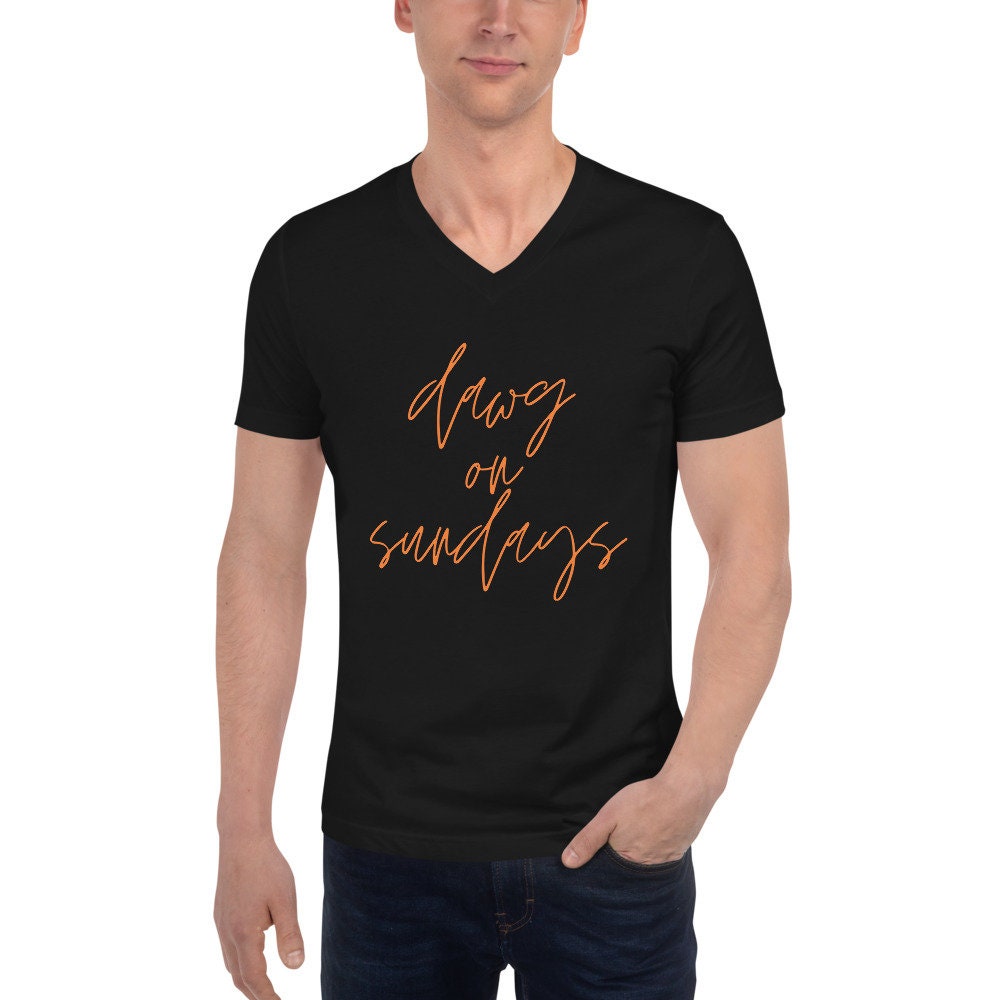 Dawg on sundays Unisex Short Sleeve V-Neck T-Shirt, Cleveland shirt, Cleveland browns, football shirt, football season