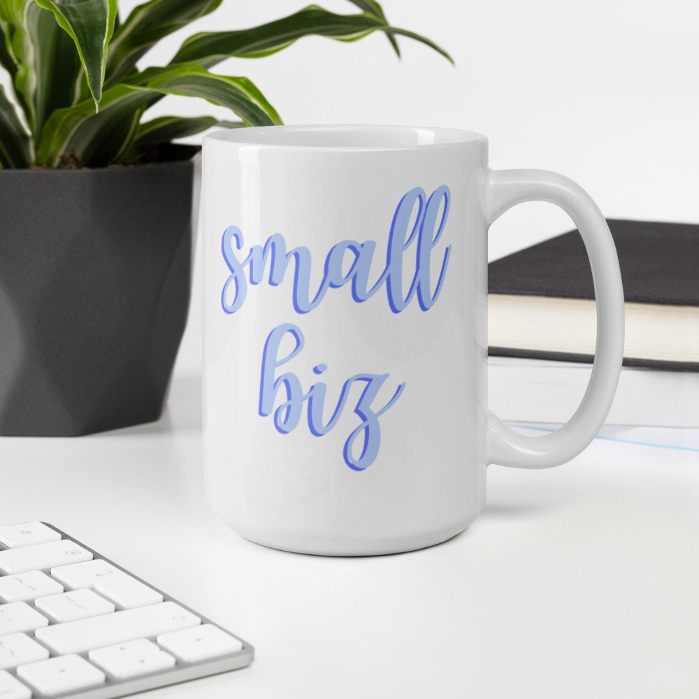 Blue Small Biz mug, small business, boss babe, women owned