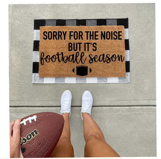 Sorry for the noise but it’s football season doormat, funny doormat, cute doormat, football season, Cleveland browns