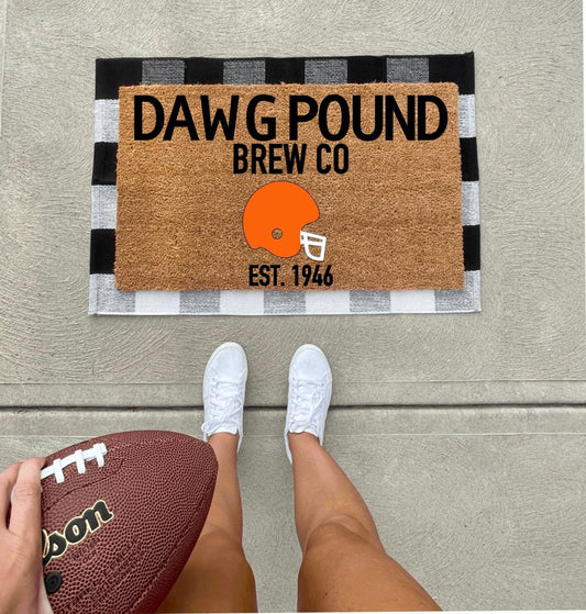 Dawg pound brewing company doormat - cleveland browns doormat, football doormat