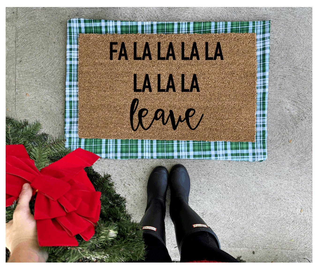 fa la la la la la la la leave doormat, Christmas doormat, funny doormat