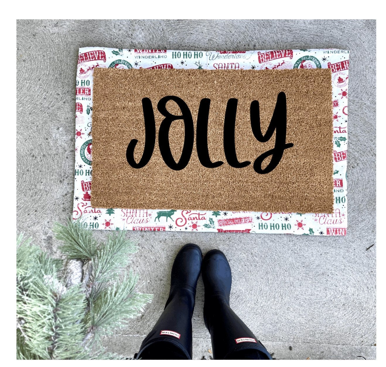 jolly doormat, Christmas doormat, Christmas decor