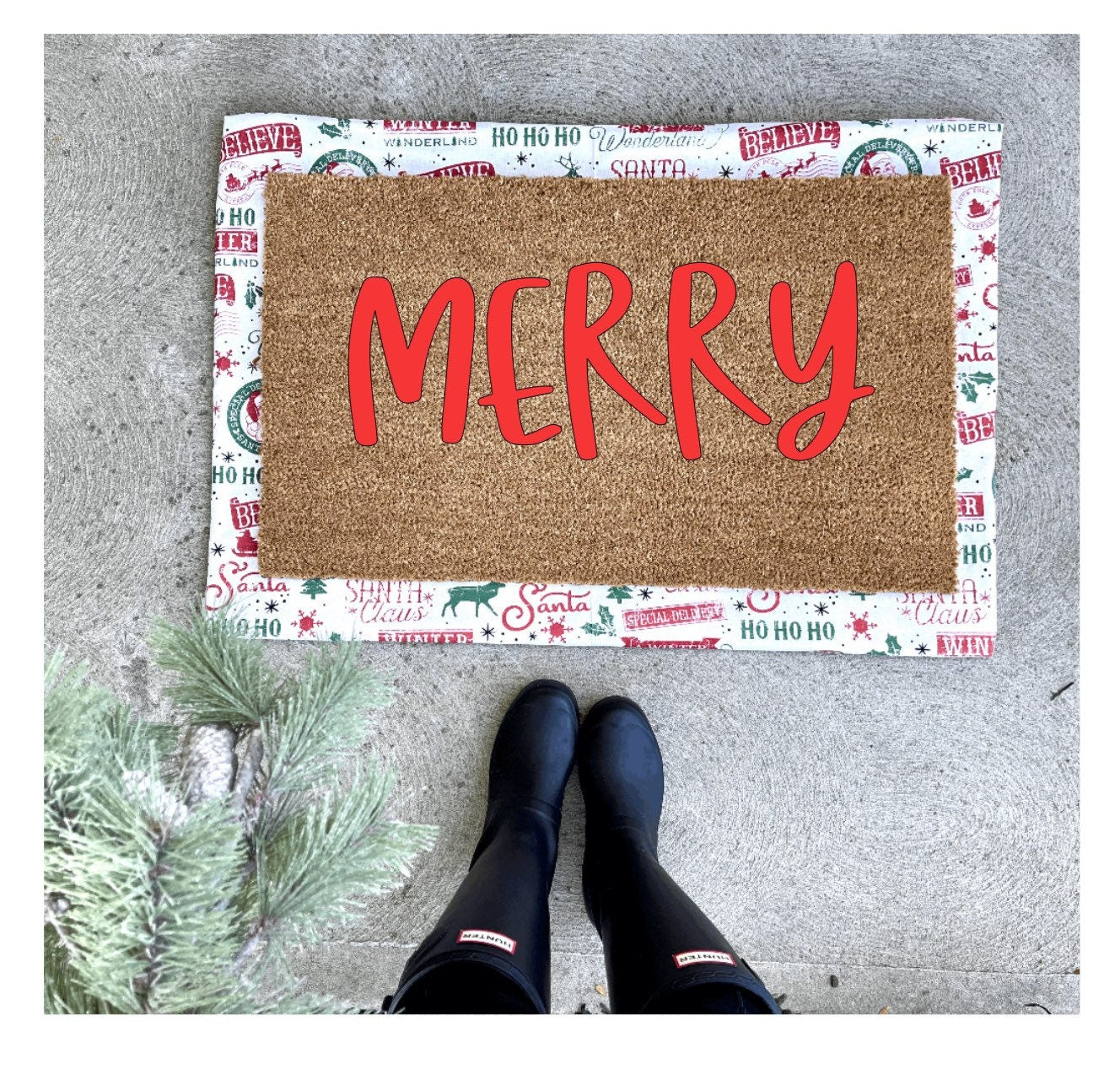 Merry doormat, Christmas doormat, Christmas decor