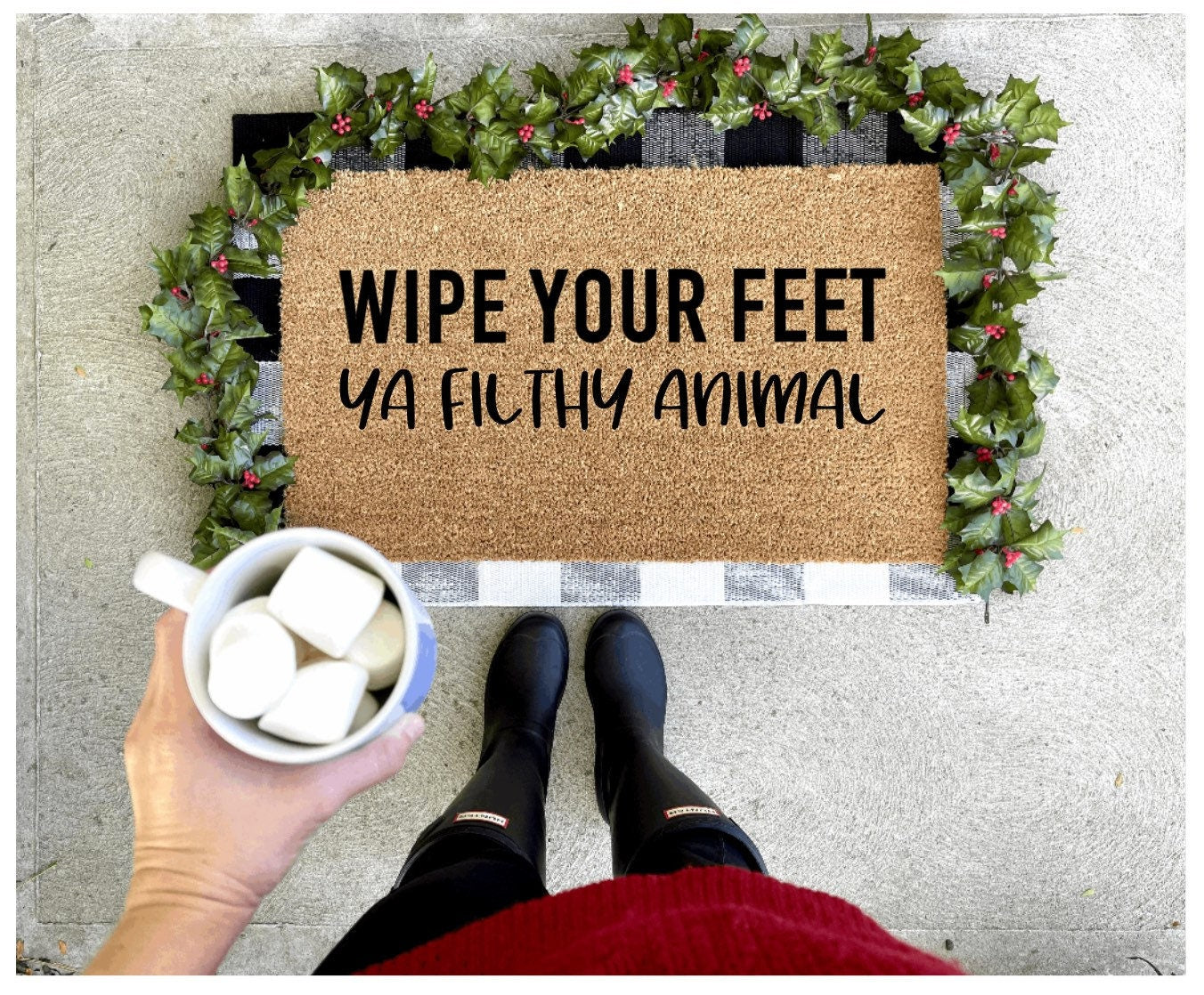 Wipe your feet ya filthy animal doormat, home alone doormat, Christmas doormat