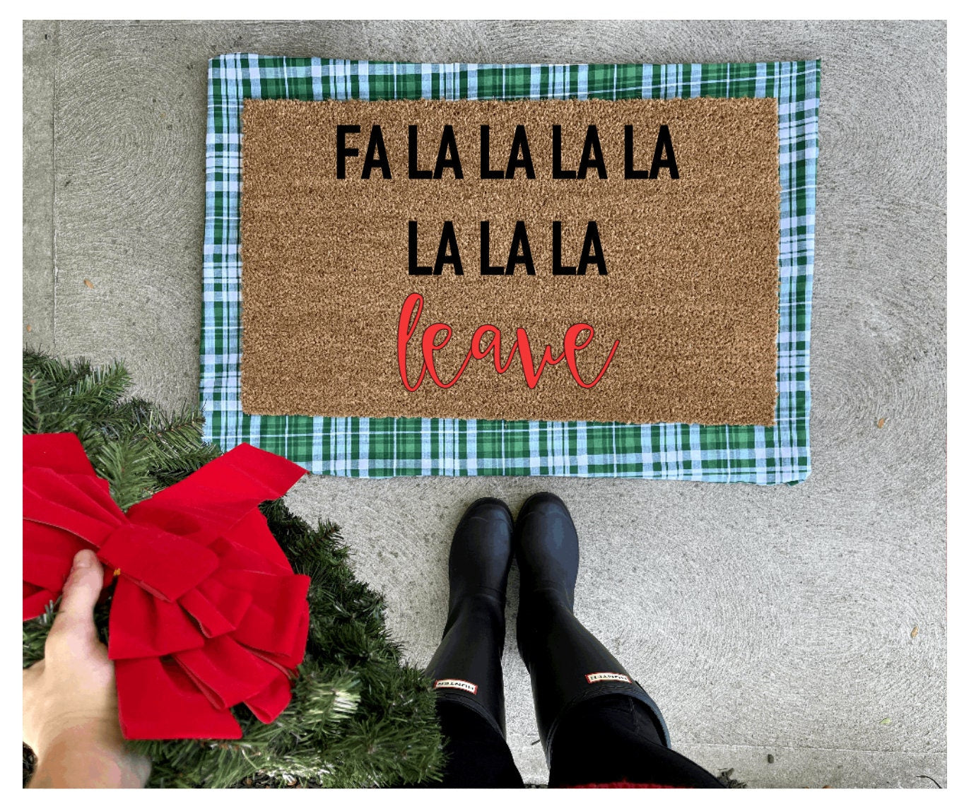 fa la la la la la la la leave doormat, Christmas doormat, funny doormat