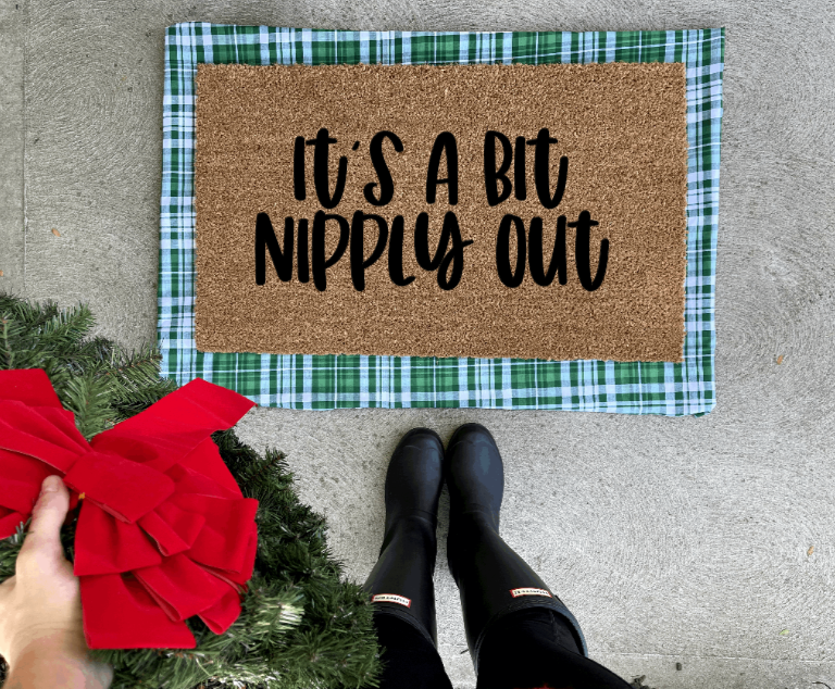 It’s a bit nipply out doormat, funny doormat, Christmas vacation, Christmas doormat
