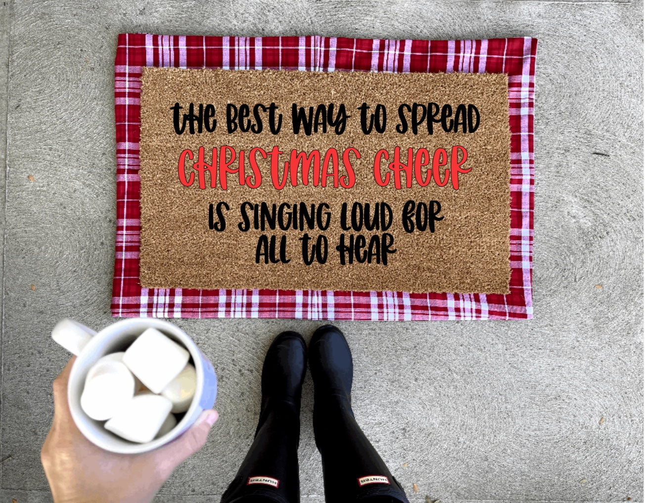 The best way to spread christmas cheer elf quote doormat