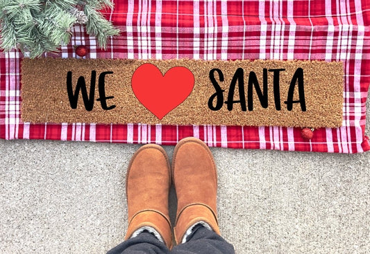 We love (heart) Santa Skinny Mini Doormat