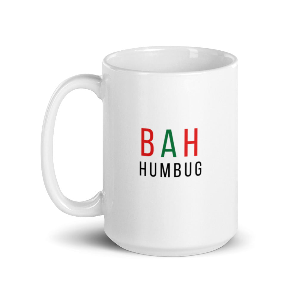 BAH humbug mug, cute mug, festive mug, christmas mug, punny mug, holiday mug