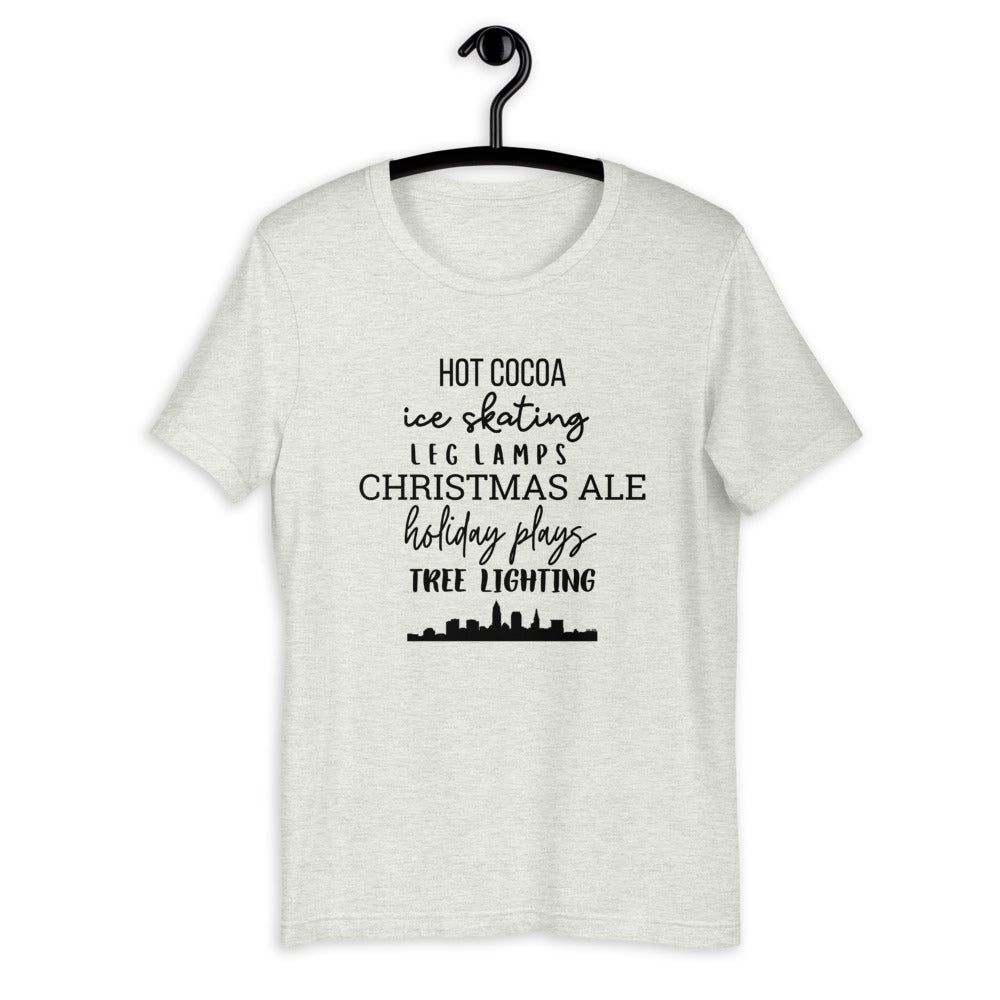 Christmas Cleveland Favorites Short-Sleeve Unisex T-Shirt, christmas shirt, punny shirt, holiday shirt, Cleveland shirt, Cleveland ohio