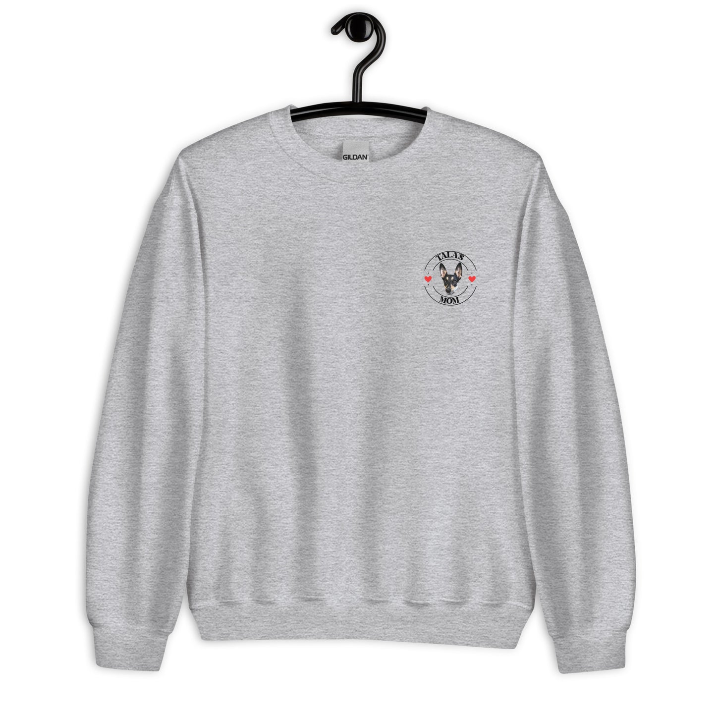 Personalized Pet Photo and Name Dog Mom Sweatshirt With Hearts, Custom Sweatshirt, Dog lover shirt, Spring Pullover, Dog Lover Gift
