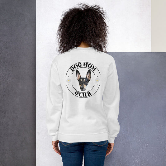 Personalized Pet Photo and Name Dog Mom Back Design Sweatshirt, Custom Sweatshirt, Dog lover shirt, Spring Pullover, Dog Lover Gift
