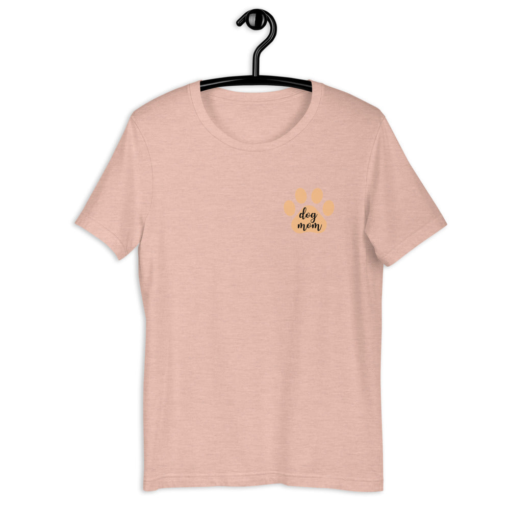 Dog mom orange paw Short-Sleeve Unisex T-Shirt, gift for her, mothers day