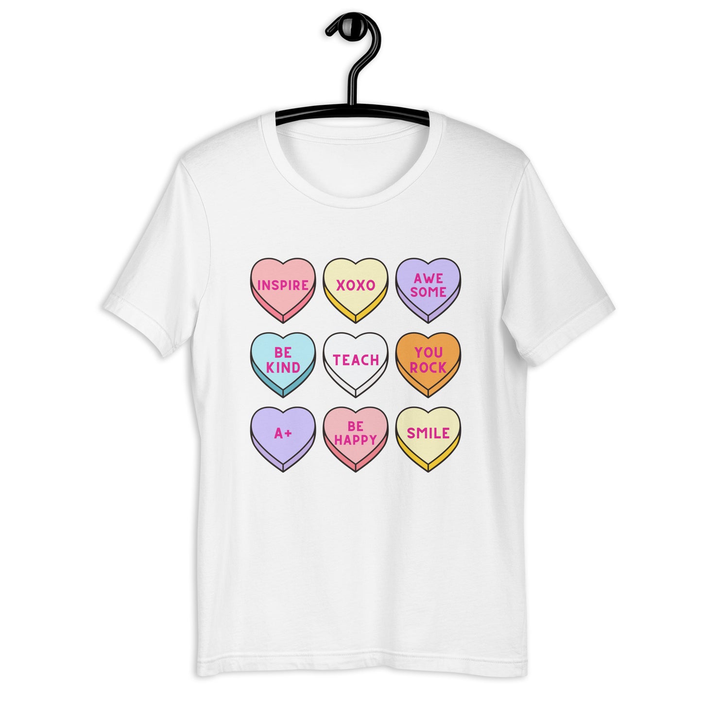 Conversation Hearts Teacher T-shirt, Retro Valentines Shirt, Valentine's Day Shirt, Teacher Shirt, Teacher Gift, Gift for Her