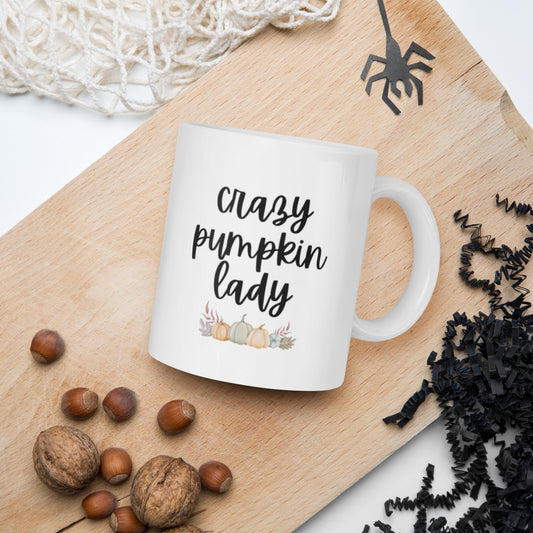 Crazy Pumpkin Lady Mug, fall lover mug