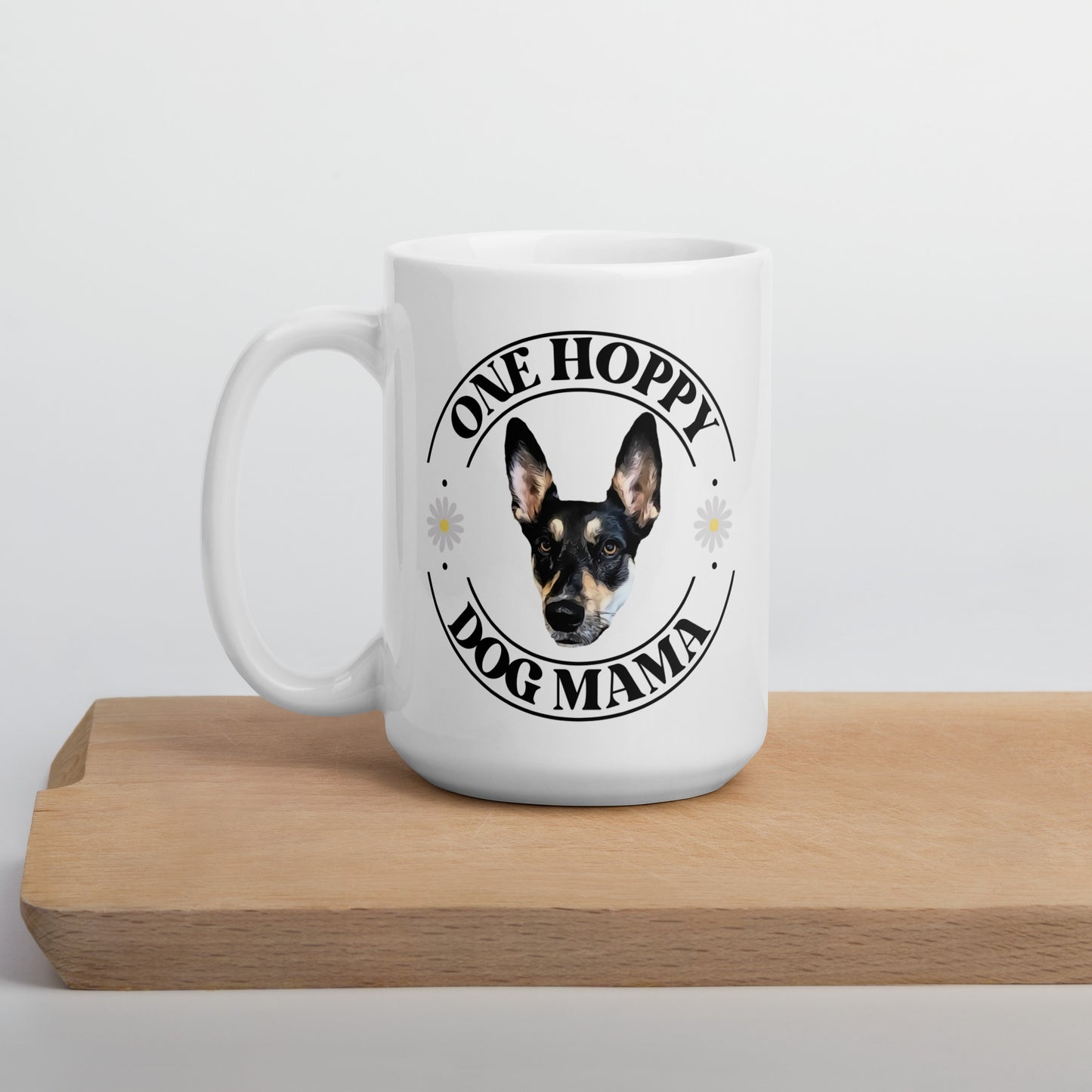 Personalized Pet Photo One Hoppy Dog Mama Mug, Custom Mug, Dog Lover Mug, Spring Mug, Dog Lover Gift