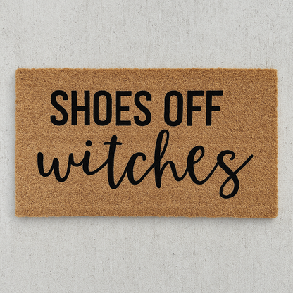 Shoes Off Witches Doormat – Funny Halloween Welcome Mat for Spooky Front Porch Decor