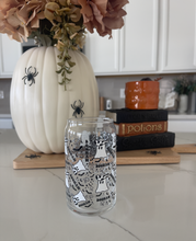 Load image into Gallery viewer, Boo-Haw Cowboy Retro Ghost Beer Can Glass, Fall Coffee Cup, Halloween glass, spooky, cute fall cup, ghost retro, trendy cup, coffee
