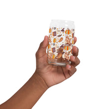 Load image into Gallery viewer, Retro Halloween Beer Can Glass, Fall Coffee Cup, Halloween glass, spooky, cute fall cup, ghost retro, trendy cup, coffee, cute ghost
