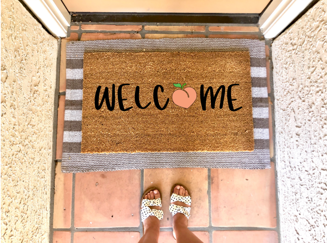 Welcome Peach Summer Doormat