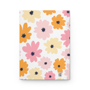 Pink Floral Beginning Is Today Hardcover Journal Matte