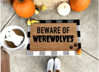 Beware Of Werewolves Halloween Doormat