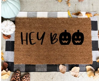 Hey Boo Jack-O-Lantern Doormat