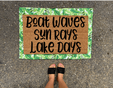 Load image into Gallery viewer, Boat Waves, Sun Rays, Lake Days Doormat
