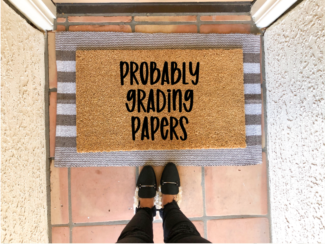 Probably Grading Papers Doormat