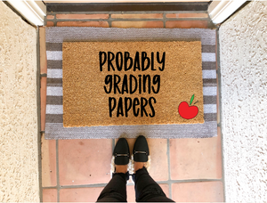 Probably Grading Papers Doormat