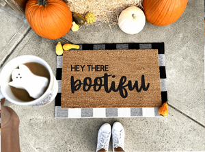 Hey there Bootiful doormat, funny doormat, witch doormat, Halloween doormat, fall doormat
